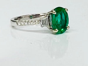 2.19ct Oval Emerald and Diamond Ring